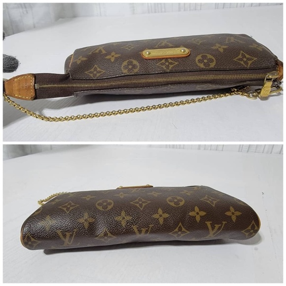 Authentic Louis Vuitton Monogram Canvas Eva Pochette Bag Brown - Picture 12 of 15